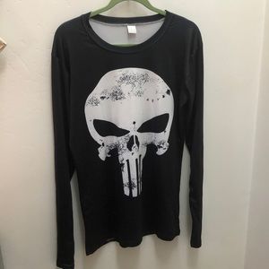 Long sleeve groovy skull polyester top